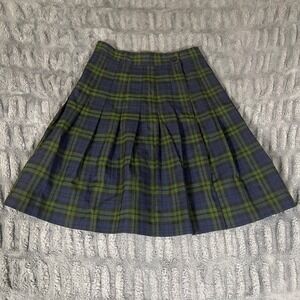 Toni Garment for CC Magic Kids Plaid Pleated Skirt Size 10 Blue Green